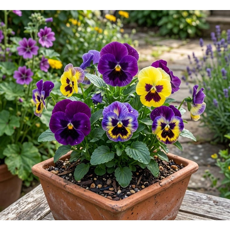 110pcs Giants Pansy Seeds, Mixed Color Blooms, Perennial Garden Mix