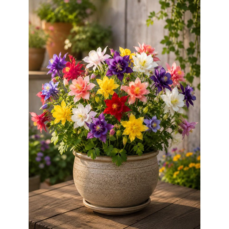 200pcs Mixed Columbine Flower Seeds  Rainbow Perennial Garden Flowers  Colorful  Non GMO