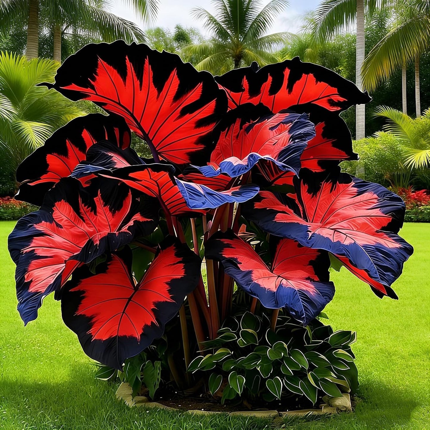 100pcs Elephant Ear seeds Oversized Foliage-Alocasia for Outdoor Sunny Patio-Heat Tolerant-Decor Natural Sunset Shades