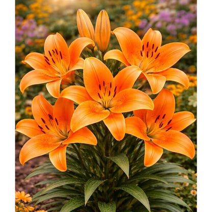 100pcs Mixed Color Tiger Lily seeds for Planting – Vibrant Blend of Orange, Yellow, Red, Pink & White – Hardy Perennial Summer Flowers – Easy to Grow