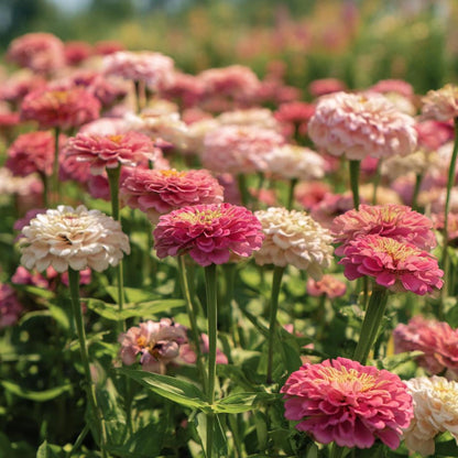 Strawberries and Cream Zinnia 174Pcs Seeds Easy-to-Grow
