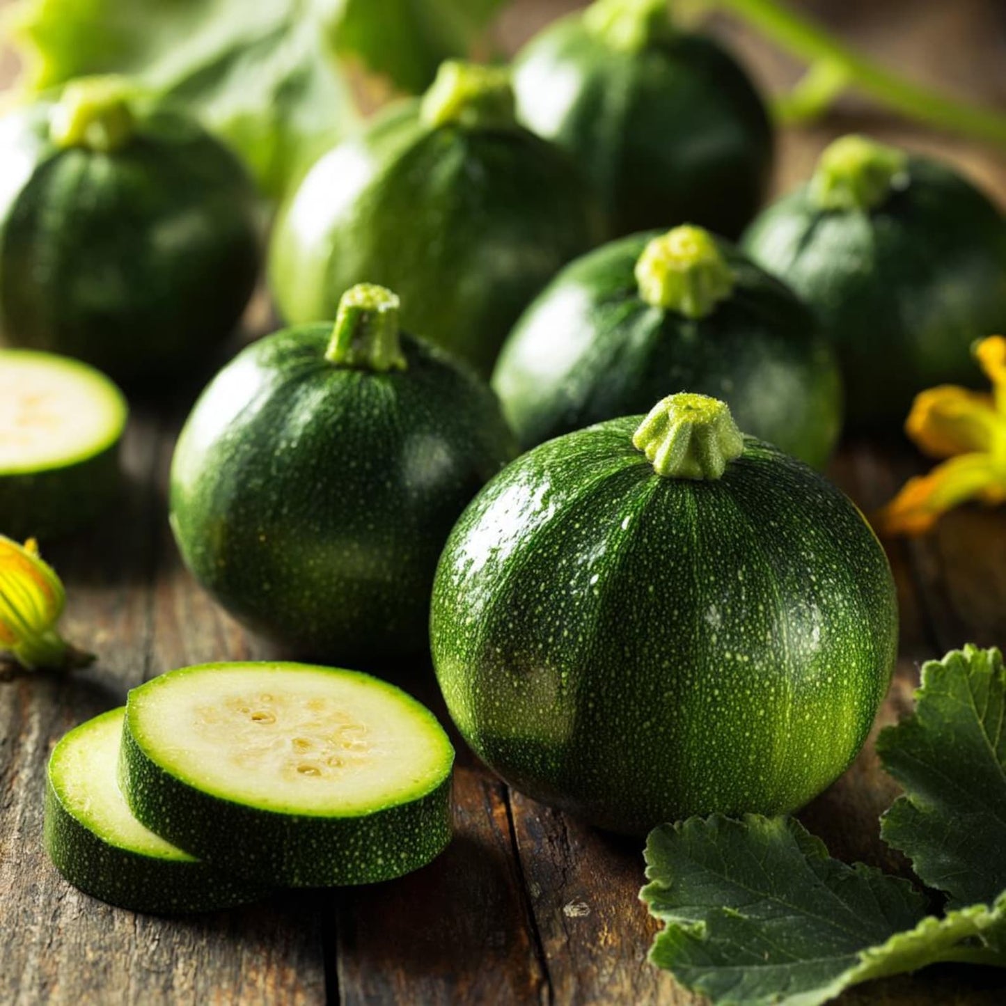 Round Zucchini 50Seeds | Heirloom Compact Summer Squash for Gardens & Cooking