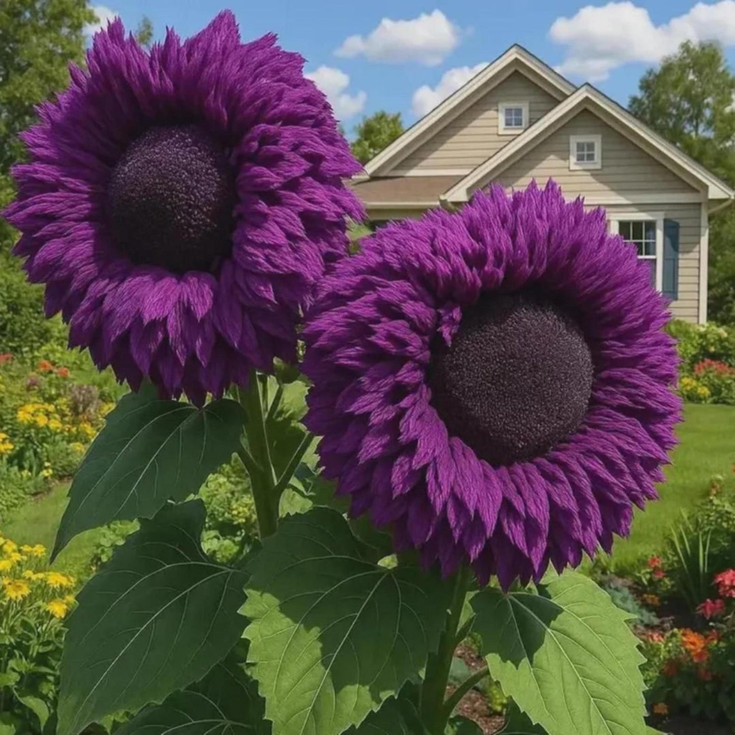 100pcs Purple Teddy Bear Sunflower Seeds –  Heirloom Blooms