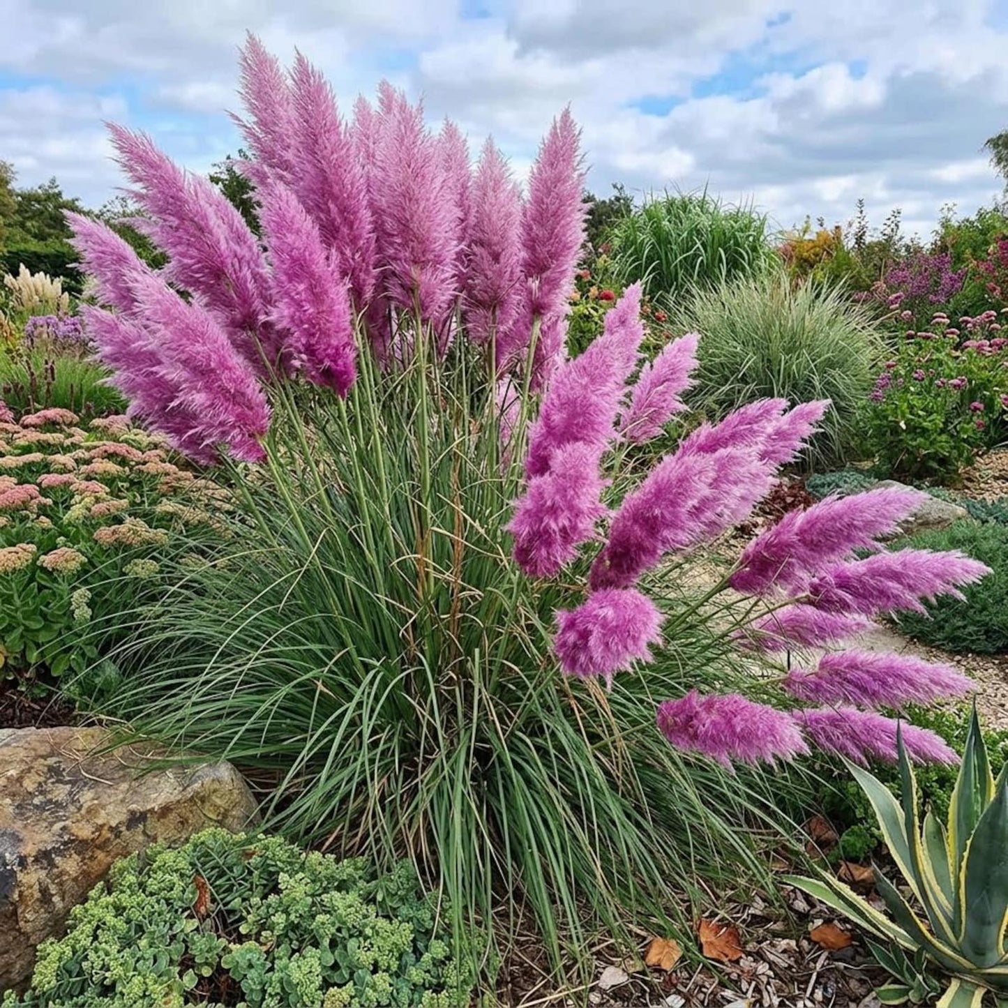 1000Pcs Purple Pampas grass seeds natural grass biofuel green environmental deer hunting border cover fence