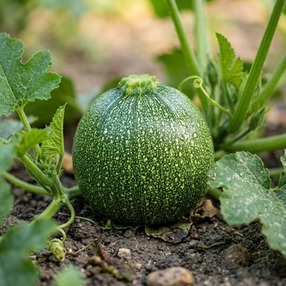 50 Round Zucchini Seeds – Non-GMO Heirloom Globe Summer Squash Seeds for Home Vegetable Gardens