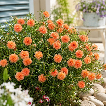 1000pcs Orange Moss Rose Seeds Simple to Grow enrich flat landscape with low sprawling blooming plant clusters