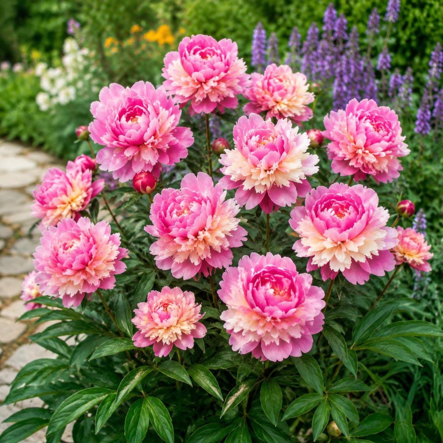 25Pcs Peony Seeds Pink Cream Double Bloom Fragrant Garden Flower Seeds for Spring Planting Pollinator Friendly