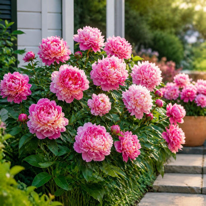 25Pcs Peony Seeds Pink Cream Double Bloom Fragrant Garden Flower Seeds for Spring Planting Pollinator Friendly