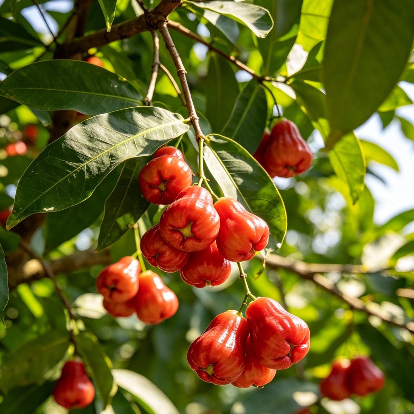 100Pcs Red Wax Apple Seeds Sweet Tropical Fruit Tree