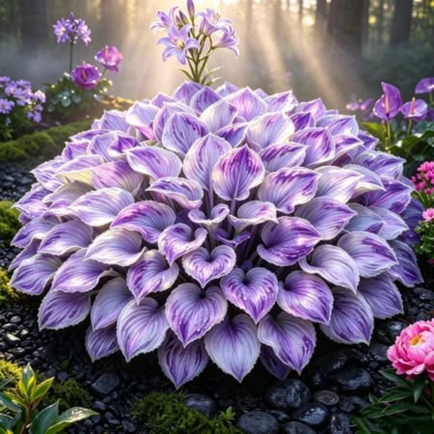 100Pcs Purple & White Hosta Seeds Perennial Shade Garden Flower Seeds Ornamental Plant