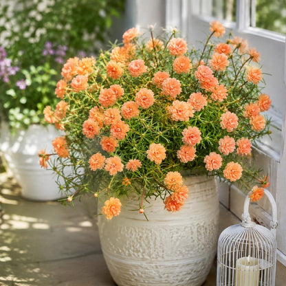 1000pcs Orange Moss Rose Seeds Simple to Grow enrich flat landscape with low sprawling blooming plant clusters