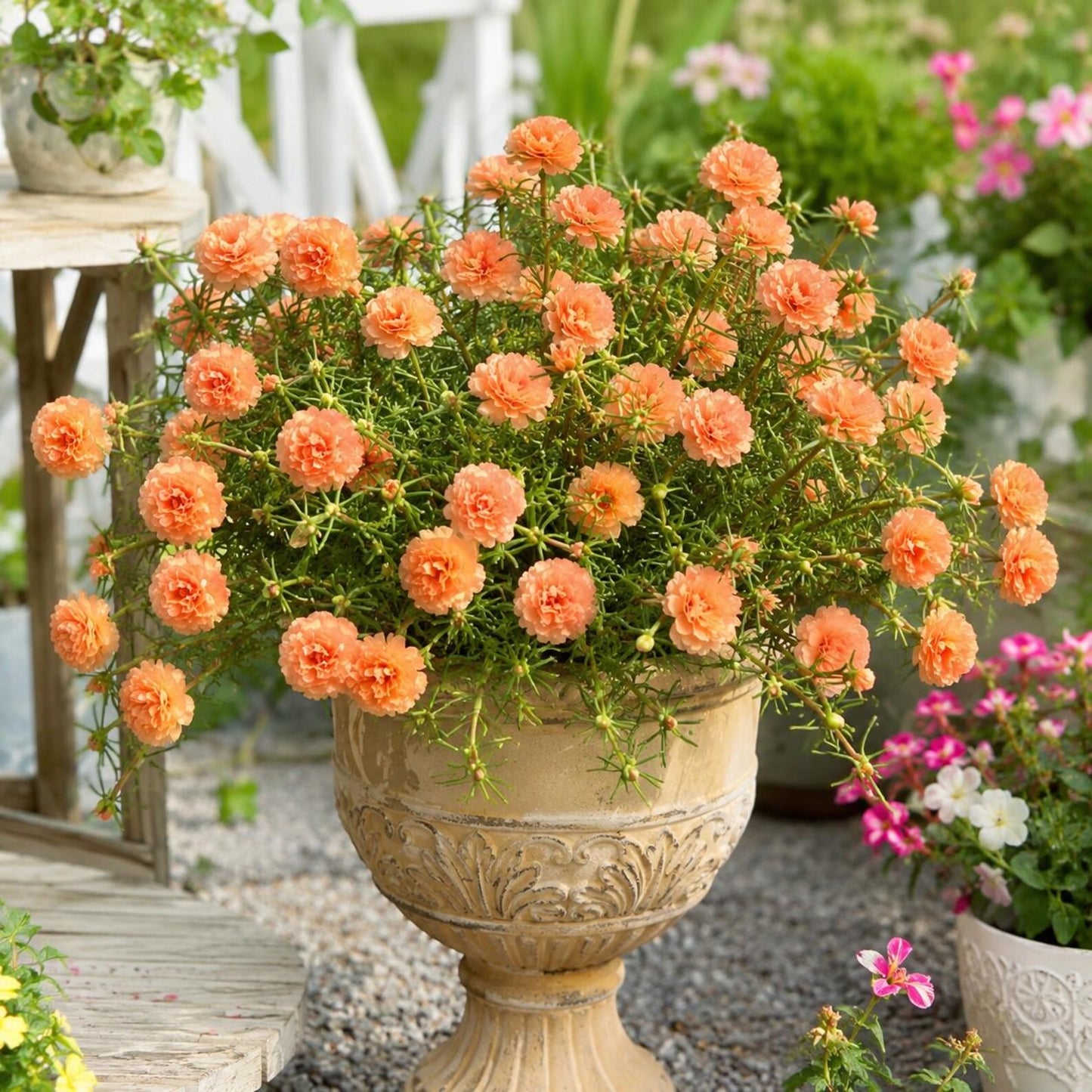 1000pcs Orange Moss Rose Seeds Simple to Grow enrich flat landscape with low sprawling blooming plant clusters