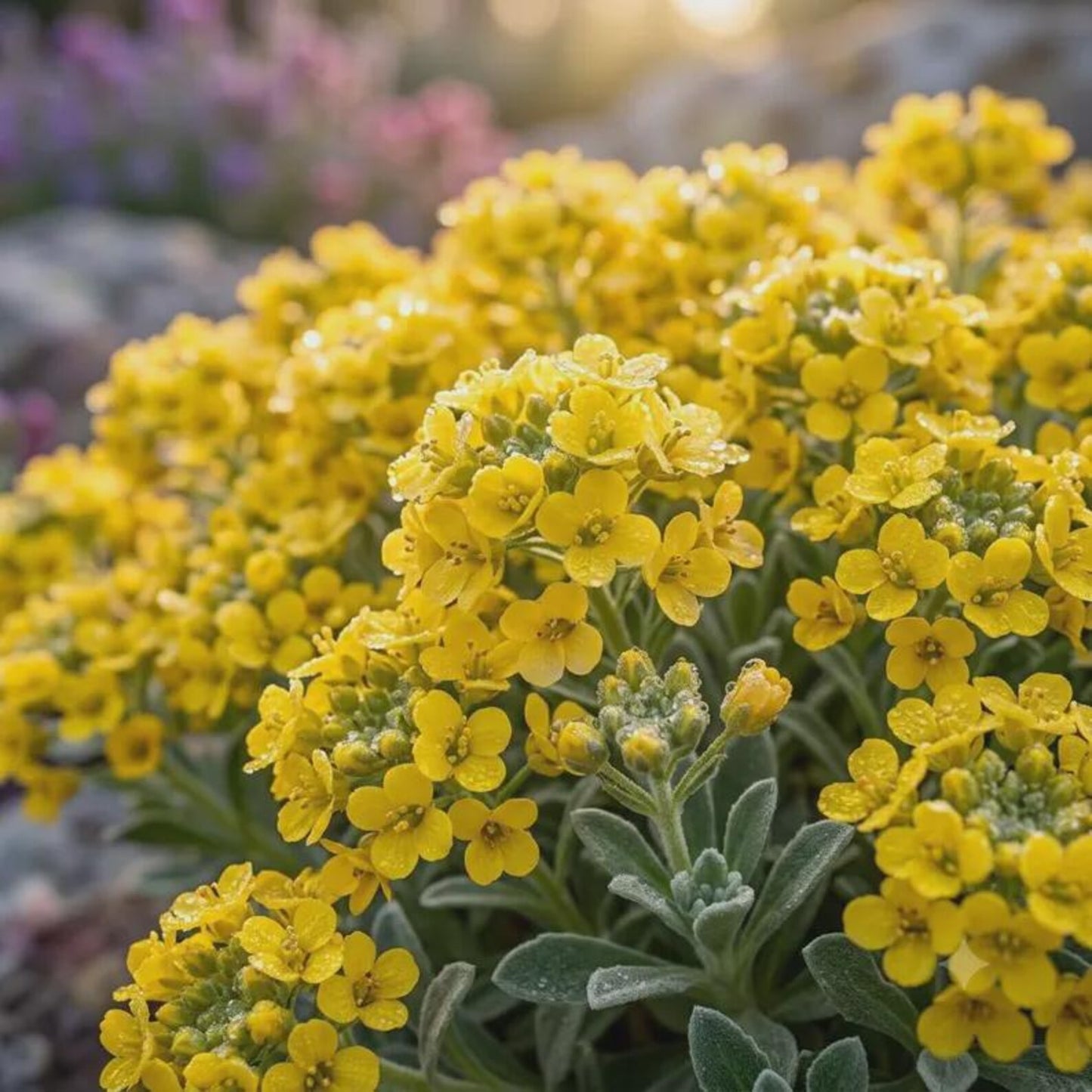 1000pcs Basket of Gold Alyssum Seeds Perennial Rock Garden Flower Seeds | Drought Tolerant Ground Cover
