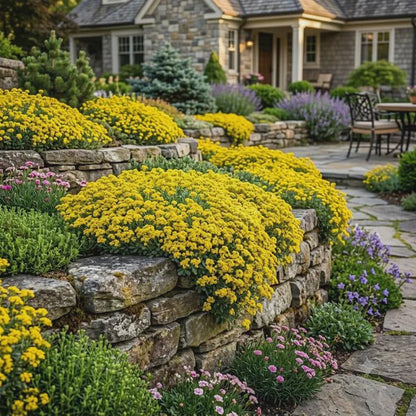 1000pcs Basket of Gold Alyssum Seeds Perennial Rock Garden Flower Seeds | Drought Tolerant Ground Cover