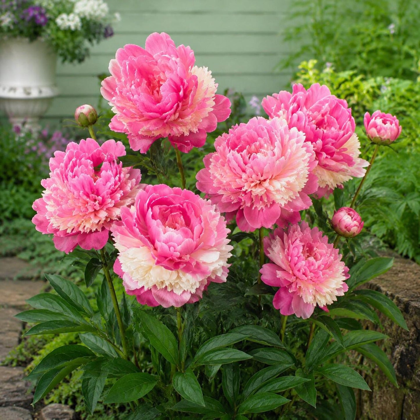 25Pcs Peony Seeds Pink Cream Double Bloom Fragrant Garden Flower Seeds for Spring Planting Pollinator Friendly