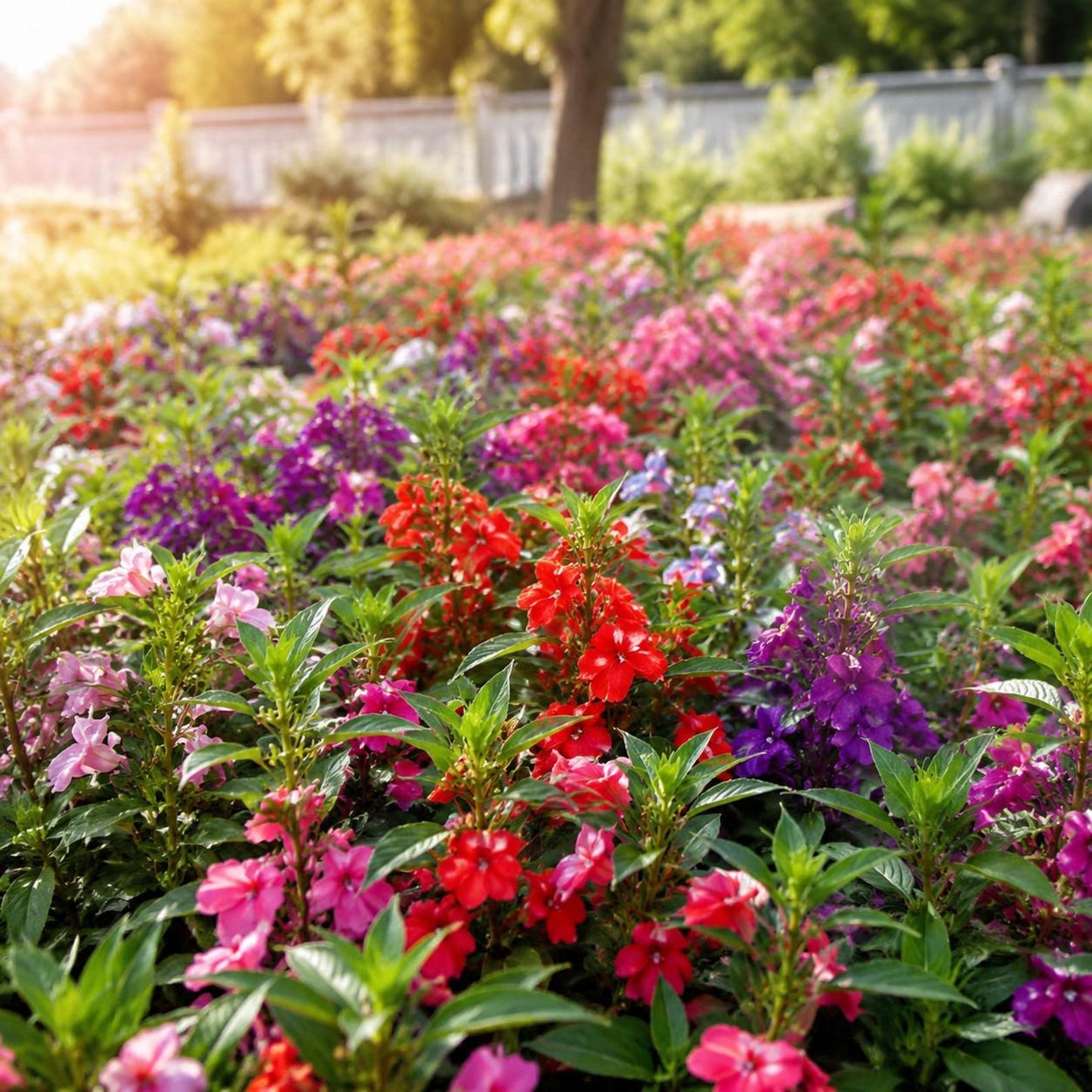 100Pcs Impatiens Seeds, Colorful Bedding Flowers Mix, Shade Loving Garden Bloom From Seed, Fast Growing Outdoor Container Planting