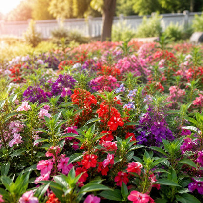 100Pcs Impatiens Seeds, Colorful Bedding Flowers Mix, Shade Loving Garden Bloom From Seed, Fast Growing Outdoor Container Planting