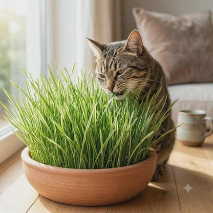 97Pcs Cat Grass Seeds Friendly for new growers with reliable germination and rapid upright foliage vitality
