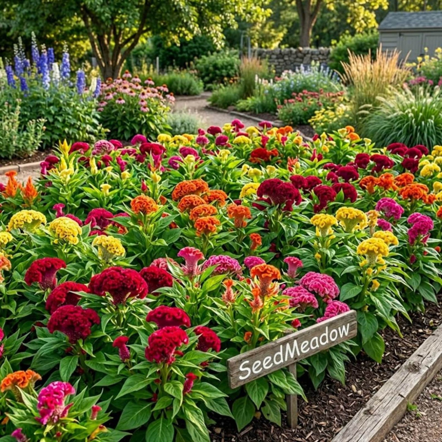 200pcs Mix Celosia Seeds, Vibrant Annual Flowers, Heirloom Non-GMO, Garden Beds, Borders, Containers