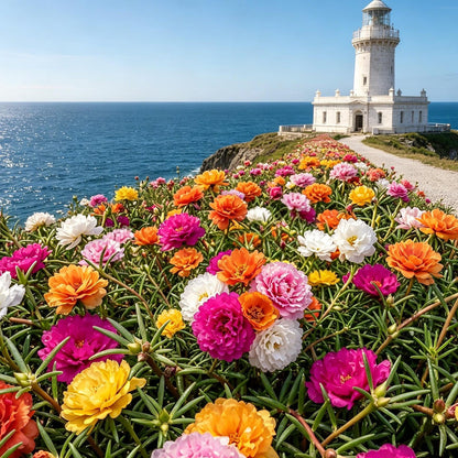 1000pcs Mixed Moss Rose Seeds Resilient Succulent Groundcover Annuals For Sunny Breathable Romantic Retaining Walls