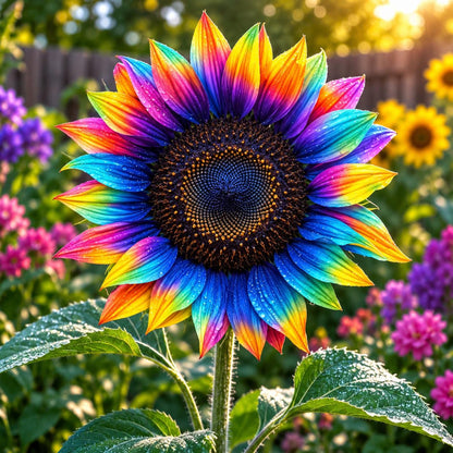 100pcs Rainbow Sunflower Seeds Colorful Non-GMO Mix Exotic Giant Garden Flower Plant