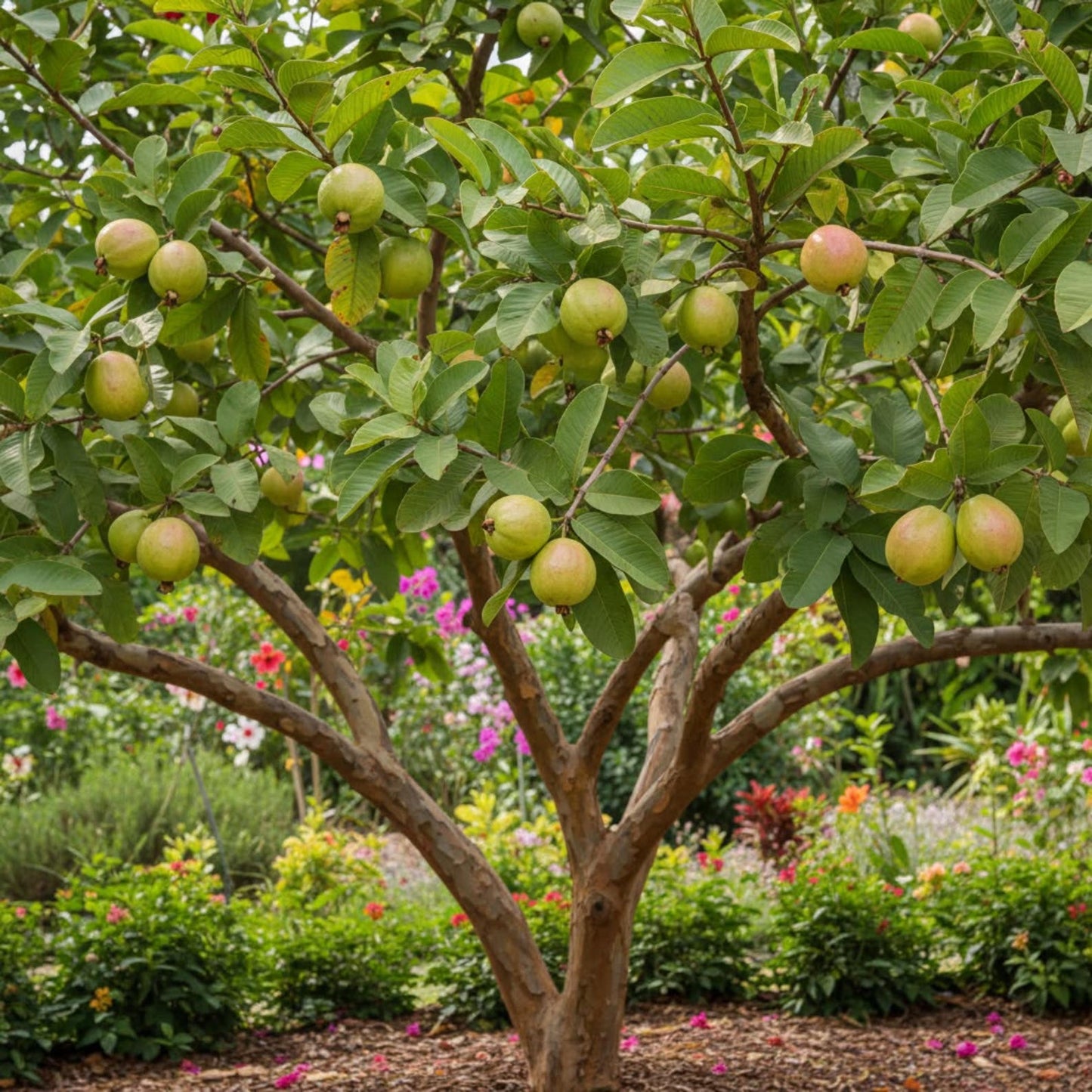 88Pcs Guava Seeds pair well with low ornamental plantings to enrich multi-layered courtyard landscape structure