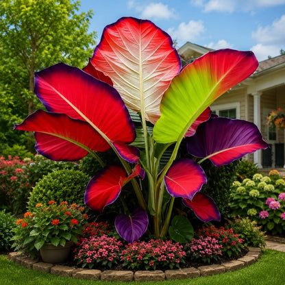 100pcs Elephant Ear seeds – Clumping Tropical Foliage for Shade Gardens & Pots