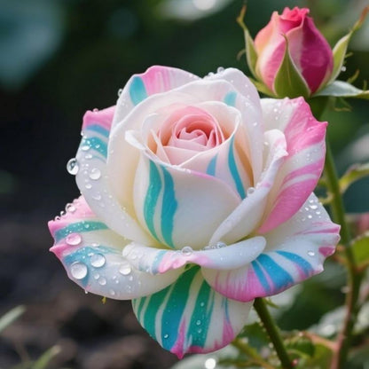 100pcs Rainbow Rose Seeds, Colorful Garden Flower For Home Garden