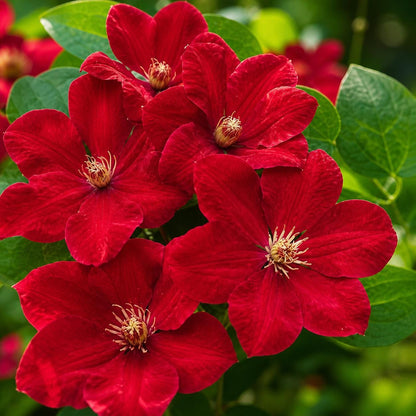 100Pcs Bright Red Clematis Seeds Climbing Perennial Vine Flower Garden Trellis Blooms