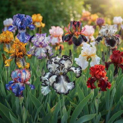 94Pcs Heirloom Iris Seeds, Colorful Perennial Garden Blooms, Non-GMO Mix