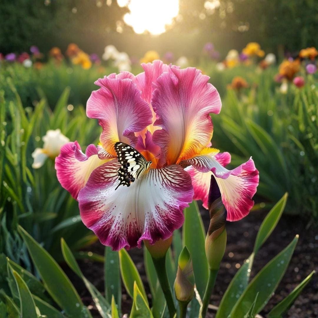 100pcs Garden Flowers Iris Seeds Sword Shaped Foliage For Outdoor Planting Easy To Grow