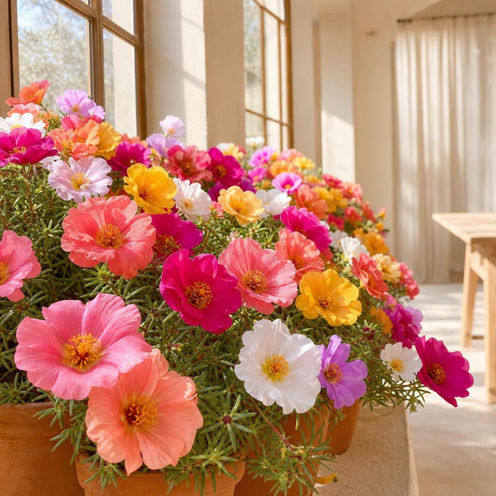 1000pcs Mixed Moss Rose Seeds for Planting Bulk Garden Seeds Floral Gift DIY Landscaping Ground Cover