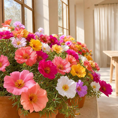 1000pcs Mixed Moss Rose Seeds for Planting Bulk Garden Seeds Floral Gift DIY Landscaping Ground Cover