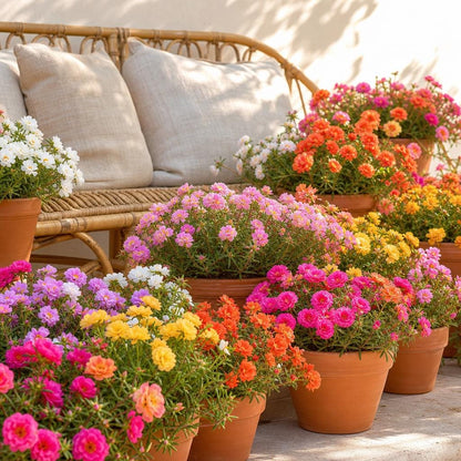 1000pcs Mixed Moss Rose Seeds for Planting Bulk Garden Seeds Floral Gift DIY Landscaping Ground Cover