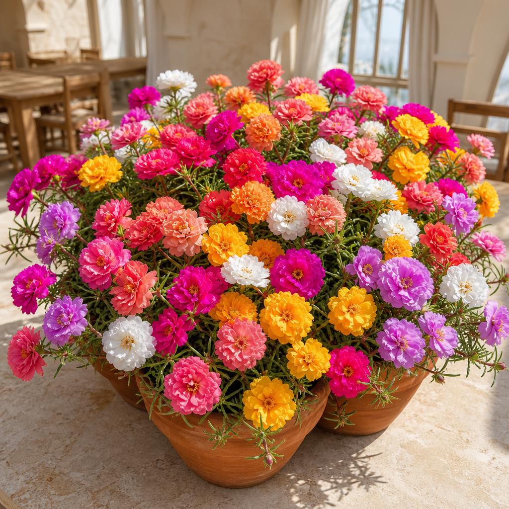 1000pcs Mixed Moss Rose Seeds for Planting Bulk Garden Seeds Floral Gift DIY Landscaping Ground Cover