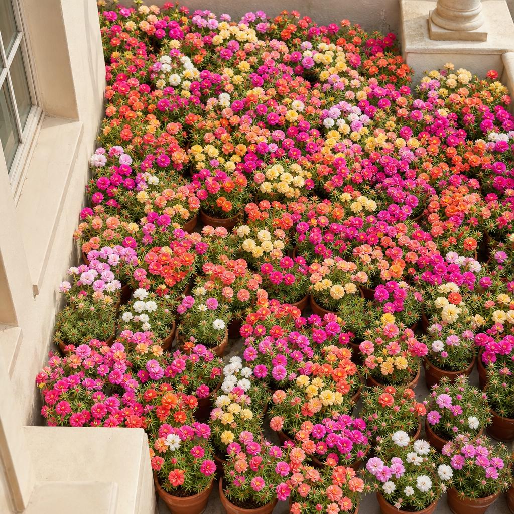 1000pcs Mixed Moss Rose Seeds for Planting Bulk Garden Seeds Floral Gift DIY Landscaping Ground Cover