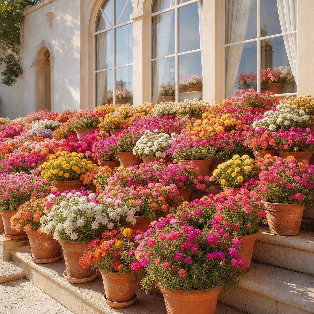 1000pcs Mixed Moss Rose Seeds for Planting Bulk Garden Seeds Floral Gift DIY Landscaping Ground Cover