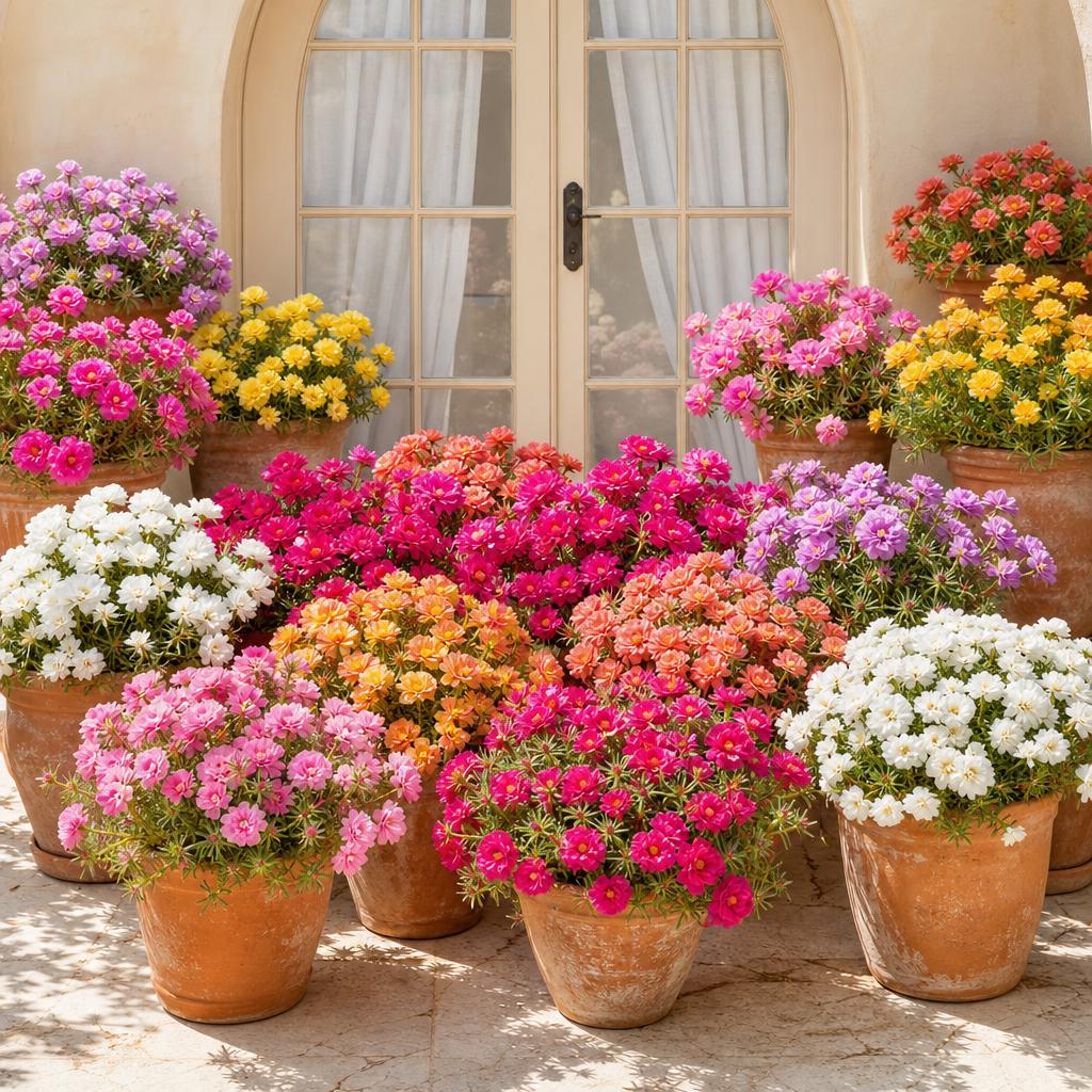 1000pcs Mixed Moss Rose Seeds for Planting Bulk Garden Seeds Floral Gift DIY Landscaping Ground Cover