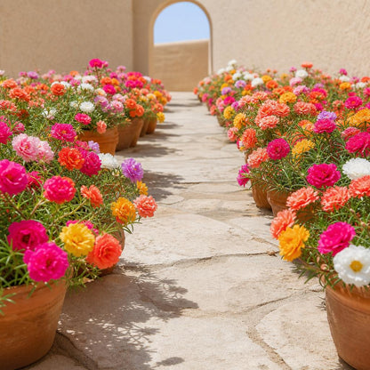 1000pcs Mixed Moss Rose Seeds for Planting Bulk Garden Seeds Floral Gift DIY Landscaping Ground Cover