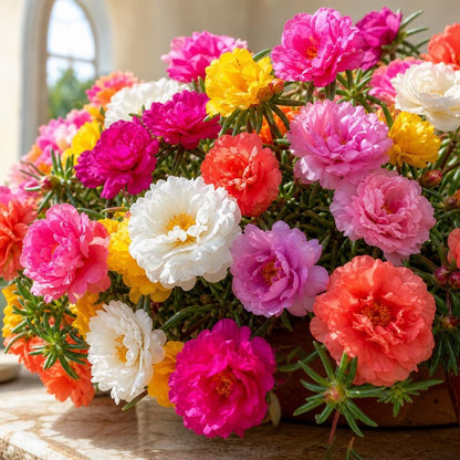 1000pcs Mixed Moss Rose Seeds for Planting Bulk Garden Seeds Floral Gift DIY Landscaping Ground Cover