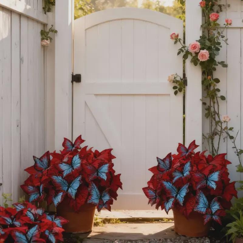 200Pcs Butterfly Begonia Hosta Seeds for Shaded Gardens, Borders, Walkways & Under Trees, Easy to Grow
