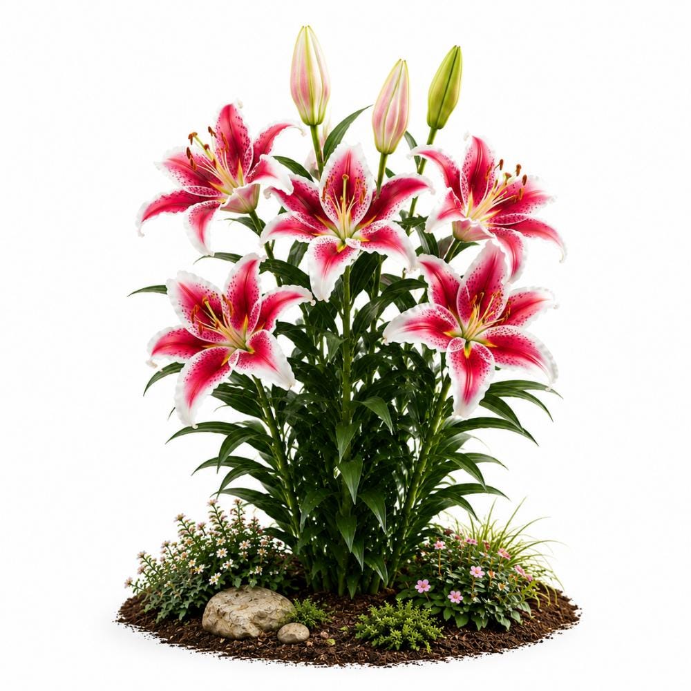 100pcs Pink Oriental Lily seeds for Planting, Fragrant Flower for Garden and Patio