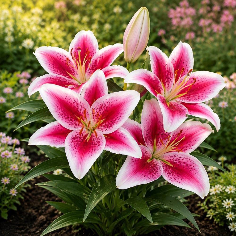100pcs Pink Oriental Lily seeds for Planting, Fragrant Flower for Garden and Patio