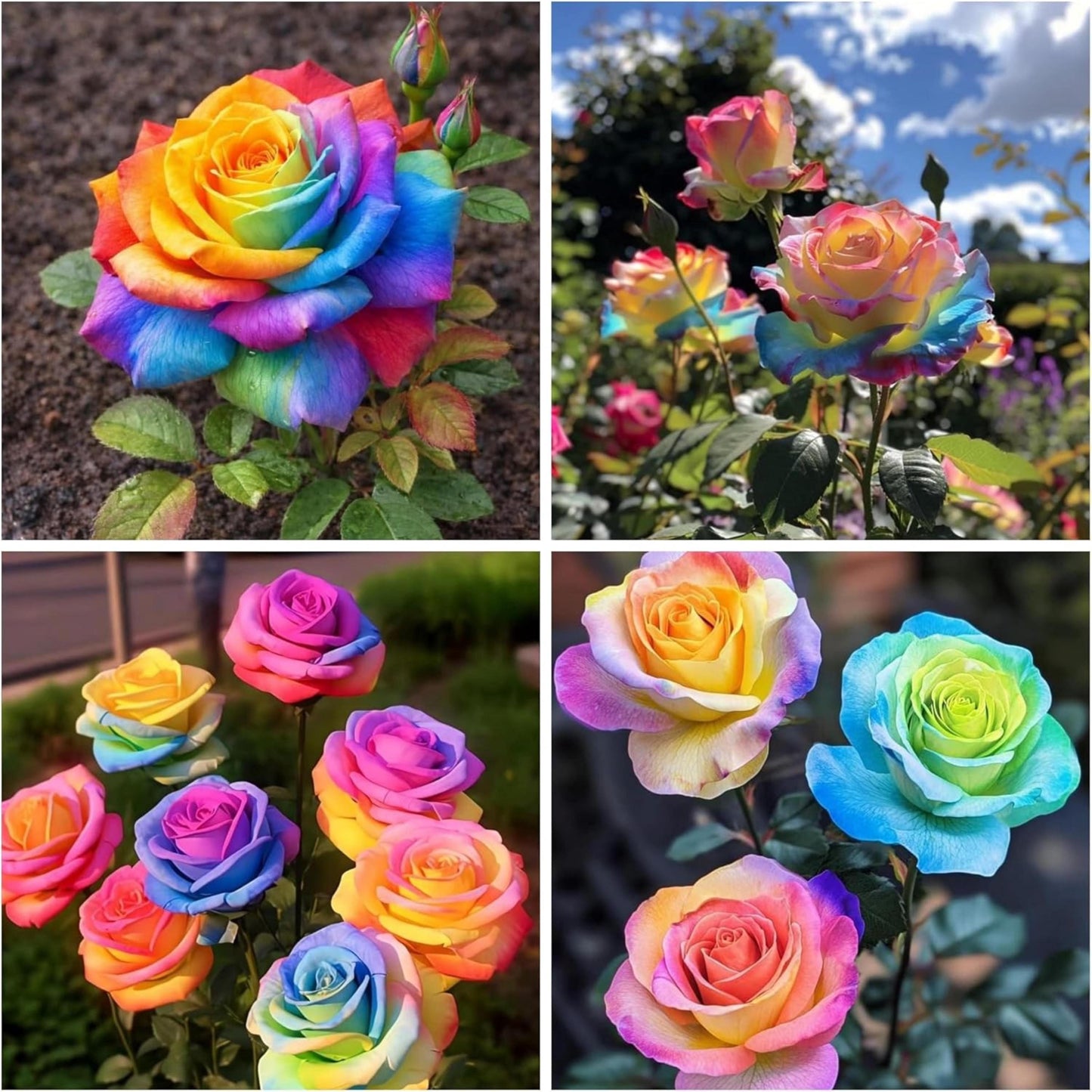 Rainbow Rose Seeds 150Pcs Perennial Garden Plant