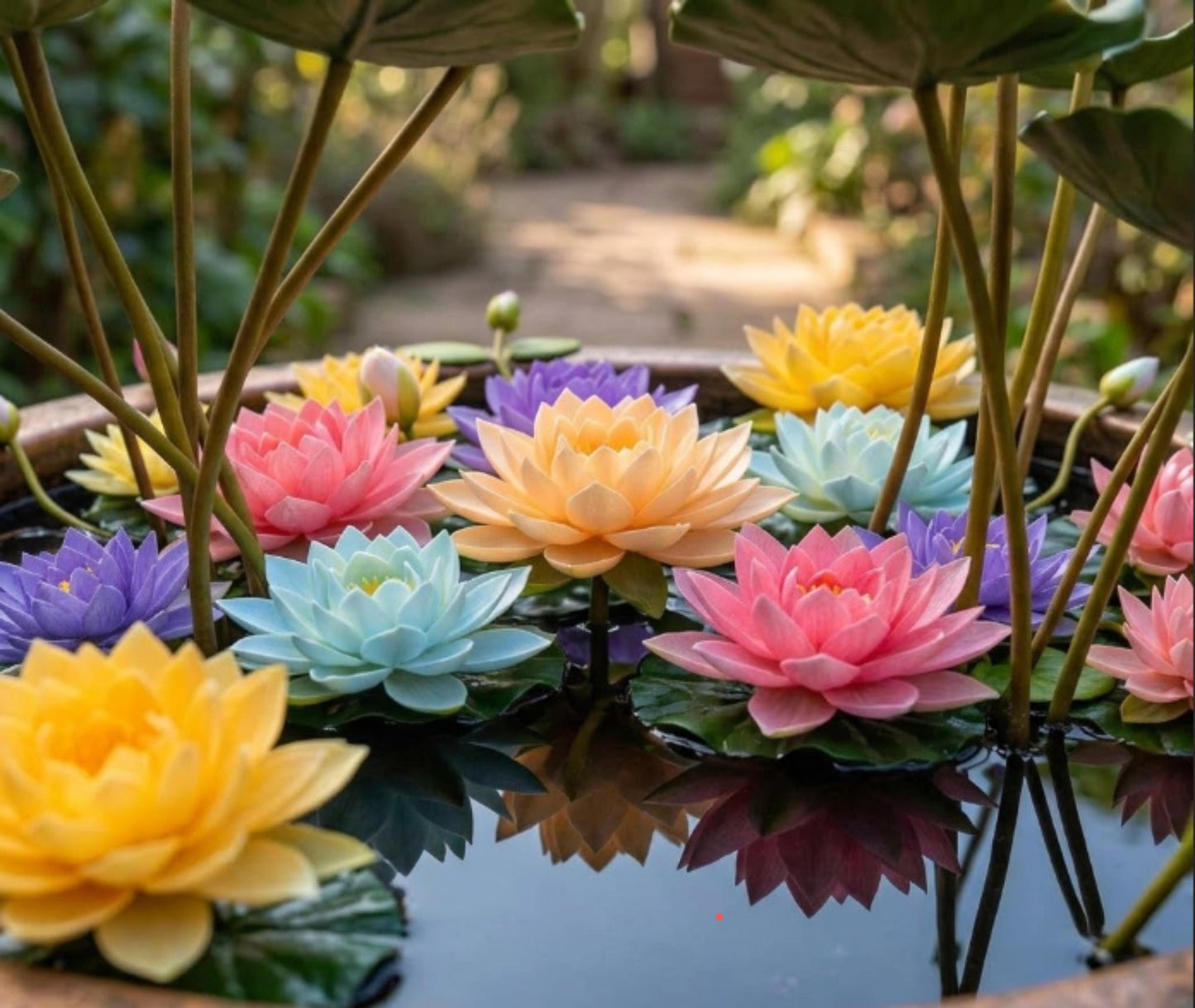 12pcs With Lotus Seeds, Quick Growing Floating Leaf Plants for Patio Ponds