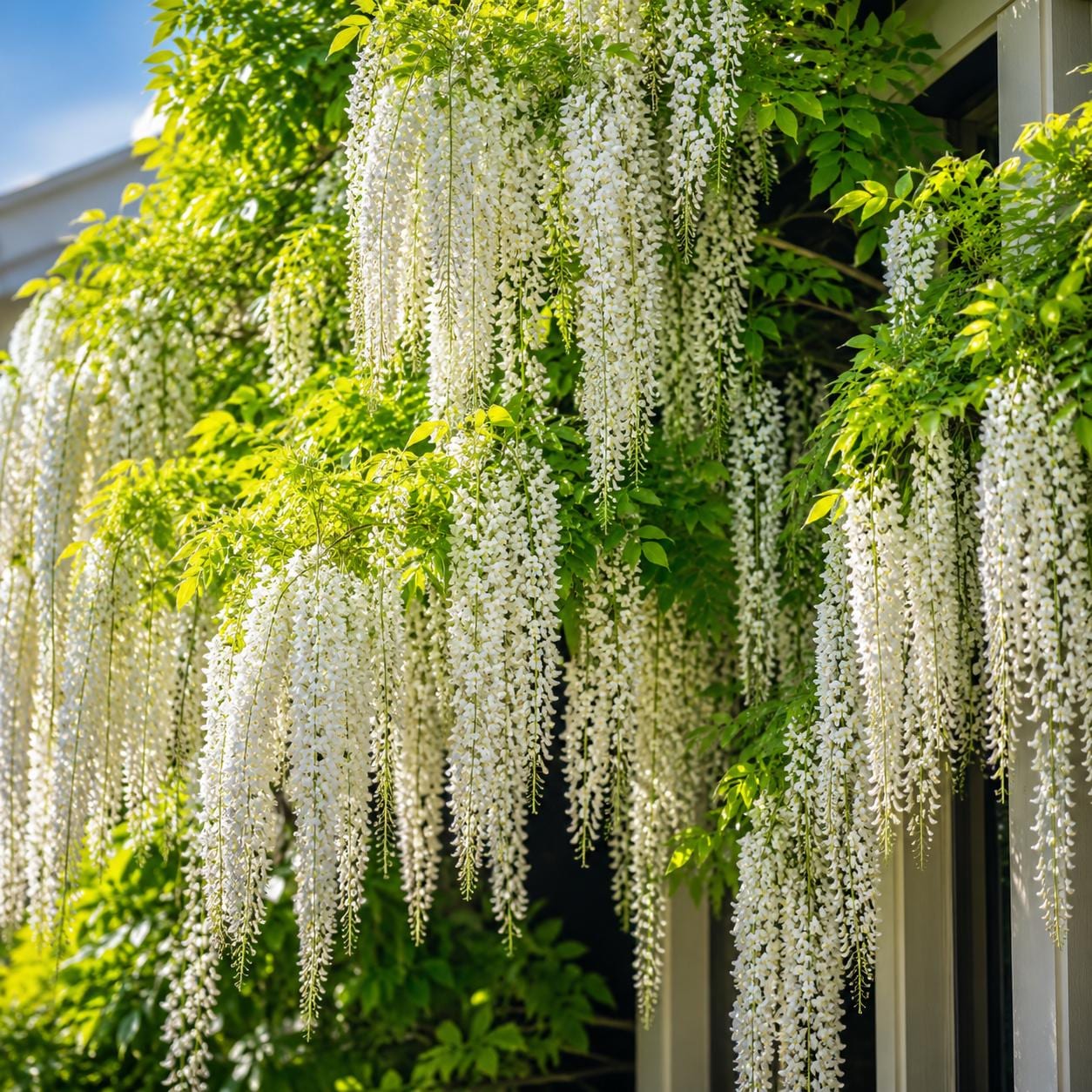 10pcs White Wisteria Seeds Cascading Floral Sprays Quick Growing with Wisteria Seeds