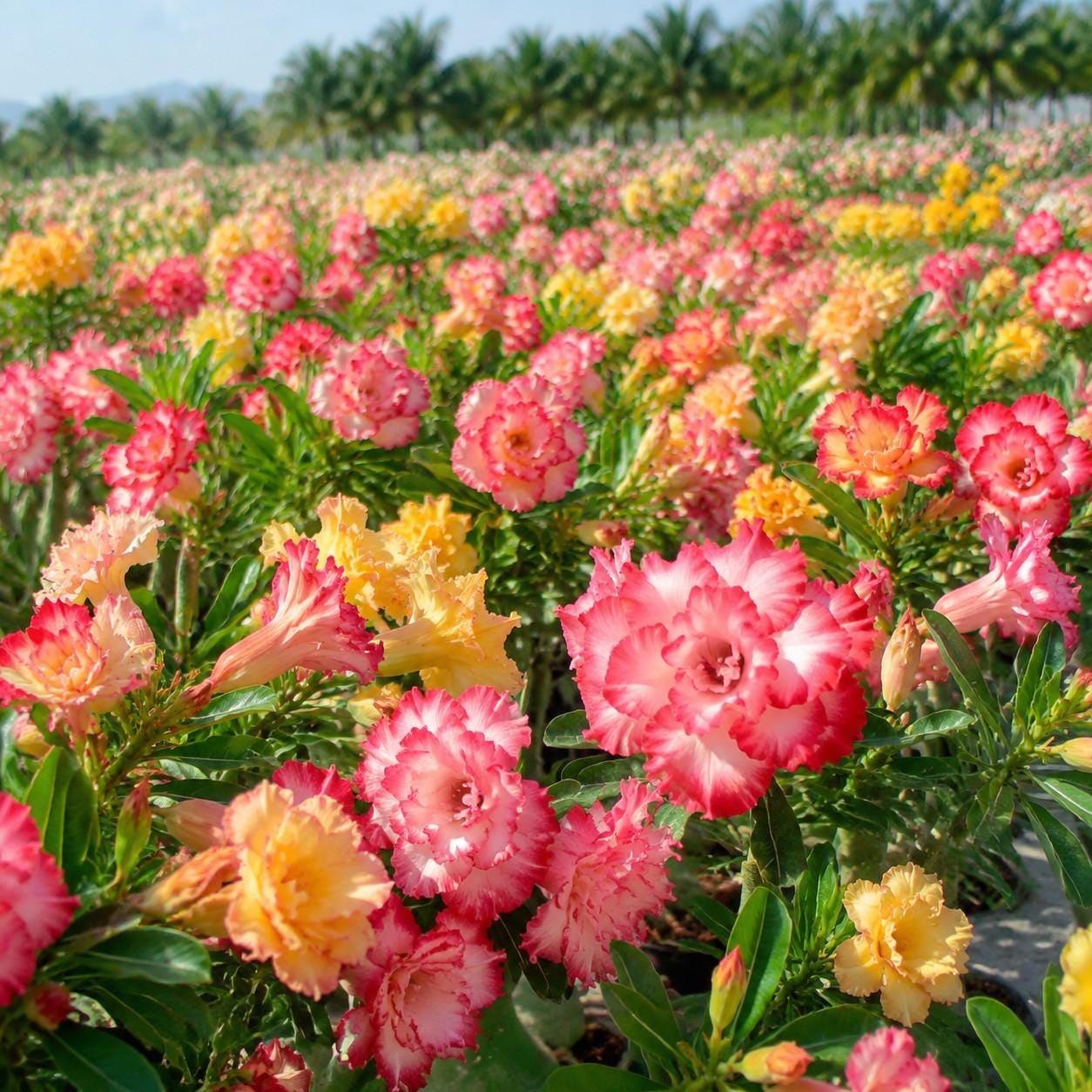25Pcs Desert Rose Seeds for Flower Garden Double Bloom Mixed Colors Drought Tolerant Sun Loving Container Friendly Seeds