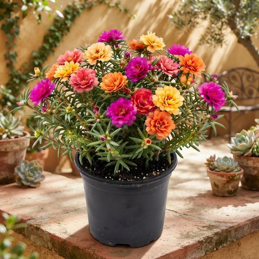1000pcs Moss Rose Seeds Serene Display For Home Gardens Simple To Cultivate