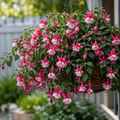100pcs Hanging Basket Fuchsia Seeds for Planting, Heirloom Fuchsia Flower Seeds, Shade Loving Hanging Flowers, Patio Container Garden Seeds