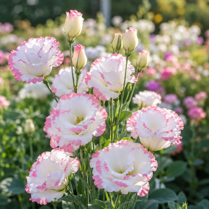 100Pcs Pink Picotee Eustoma Lisianthus Seeds - Eustoma grandiflorum - Pink White Edged Double Blooms